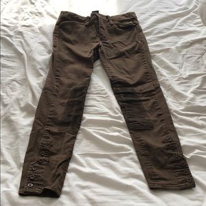 RL RUGBY BROWN PANTS WITH SUEDE KNEE PATCHES
